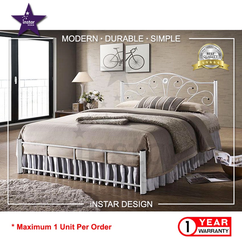 Instar Design Betty Queen Size Metal, What Are The Dimensions Of A Queen Size Metal Bed Frame