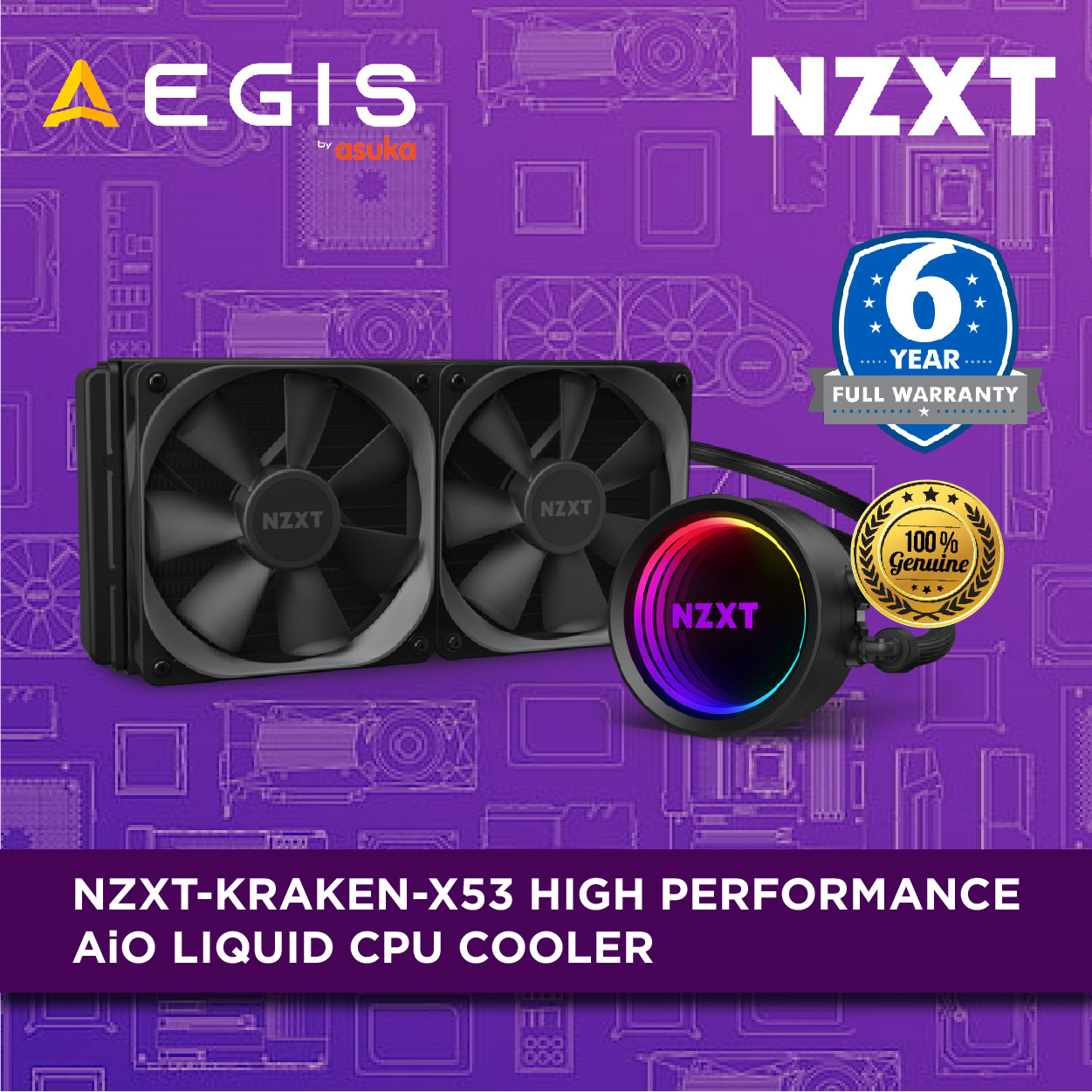 NZXT KRAKEN X53 HIGH PERFORMANCE AiO LIQUID CPU COOLER Shopee Malaysia