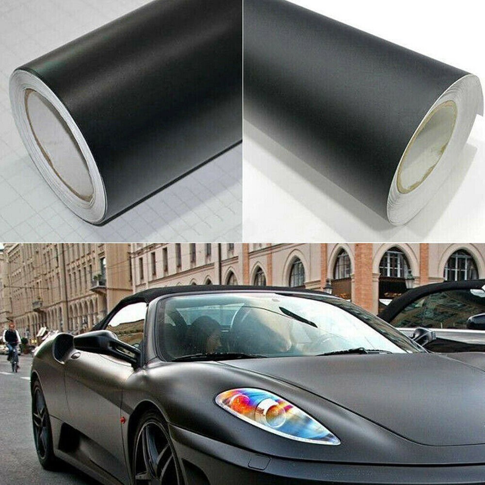 30 152cm Matte Black Pvc Vinyl Film Wrap Car Diy Sticker Vehicle