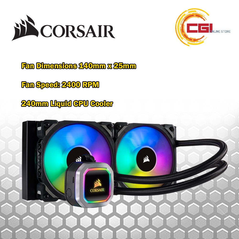 Corsair Hydro Series H100i RGB PLATINUM 240mm Liquid CPU Cooler (CW ...