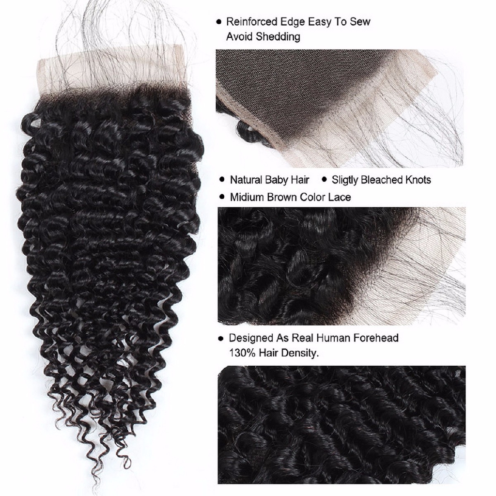 20 26 100 Human Hair Weave 3 Bundles With Closure Brazilian Curly