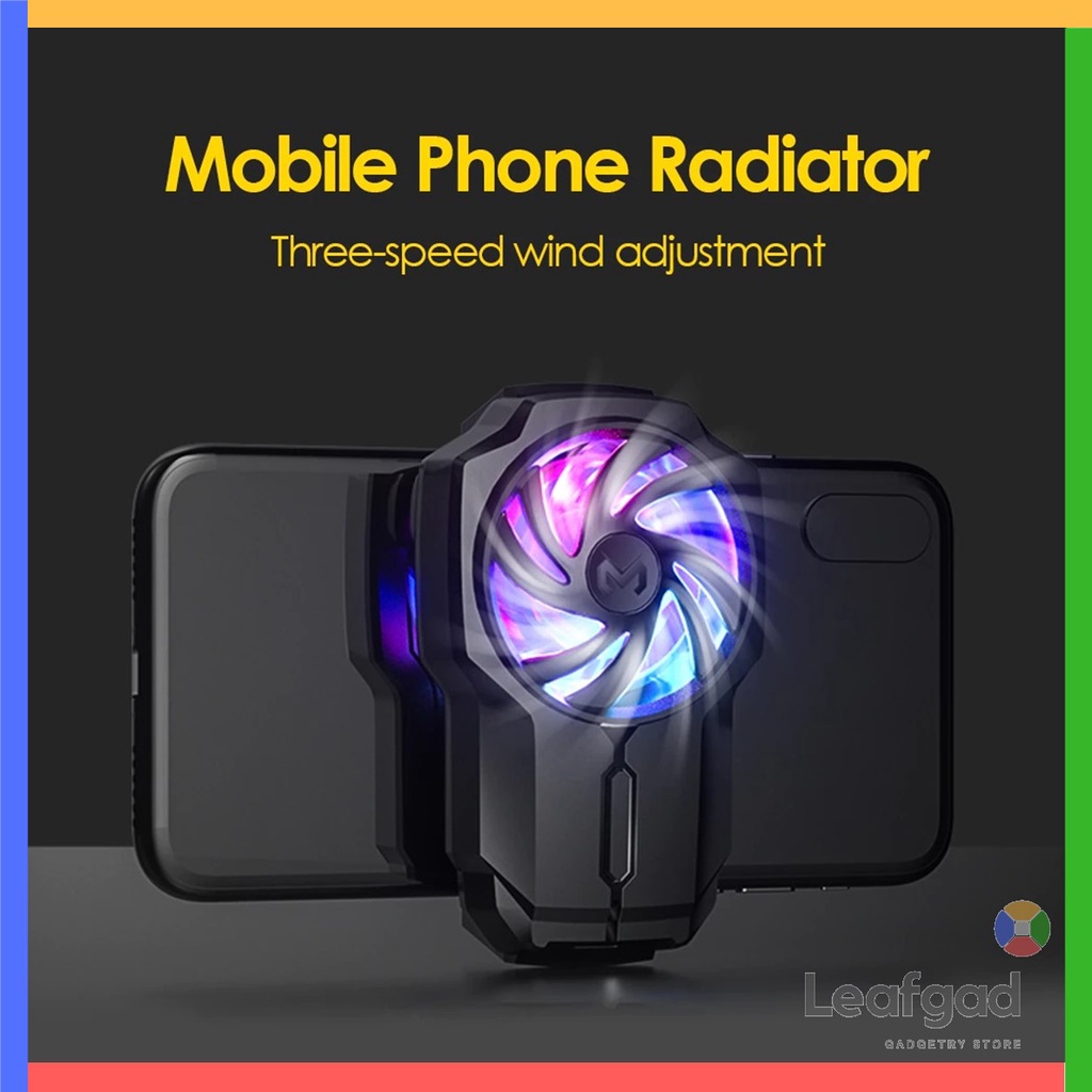 [READY STOCK] RGB PHONE COOLER Portable Phone Radiator Cooling Fan Smartphone Phone PUBG Mobile Legends Gaming PL-05 D