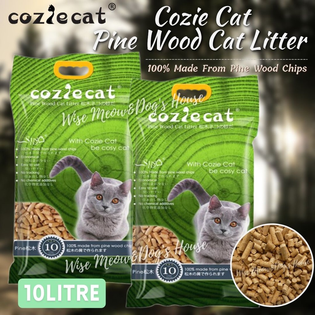 COZIE CAT PREMIUM PINE WOOD CAT LITTER 10Liter / PASIR KUCING