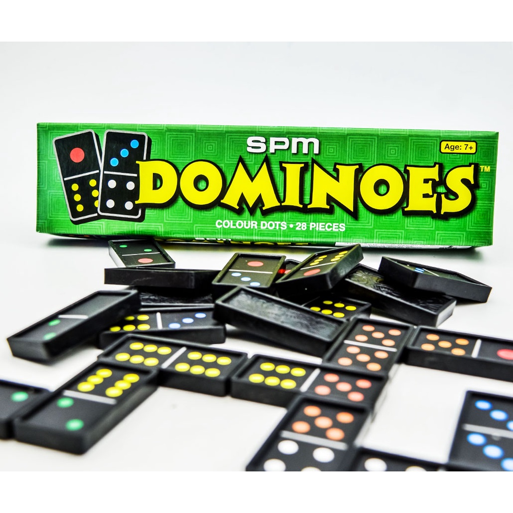 SPM Dominoes Colour Dots Family Game (28 Pieces) - 100% original/High Quality Plastic Material