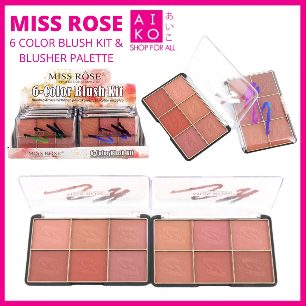 (AIKO)BLUSHER KIT & BLUSHER PALETTE MISS ROSE 6 COLOR Shopee Malaysia