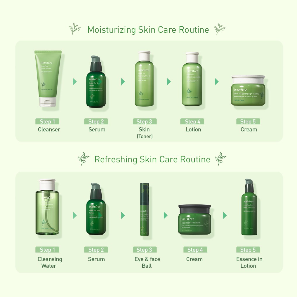 innisfree green tea steps