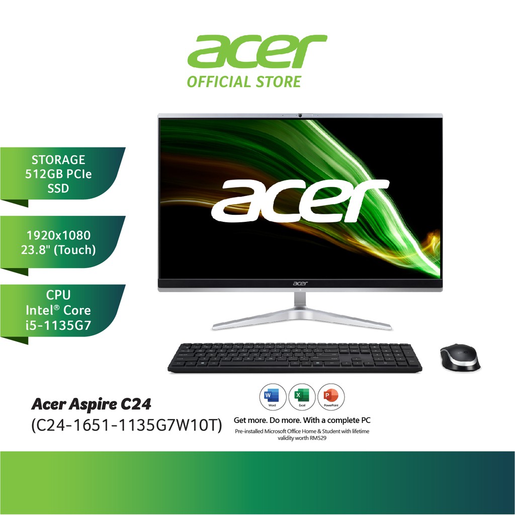Acer Aspire C241651 Allinone Desktop (23.8") 11th Gen Core i5 (C24