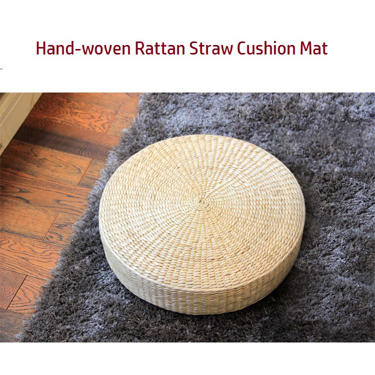 Rattan Straw Cushion Mat Sedentary Stool Tatami Yoga Meditation