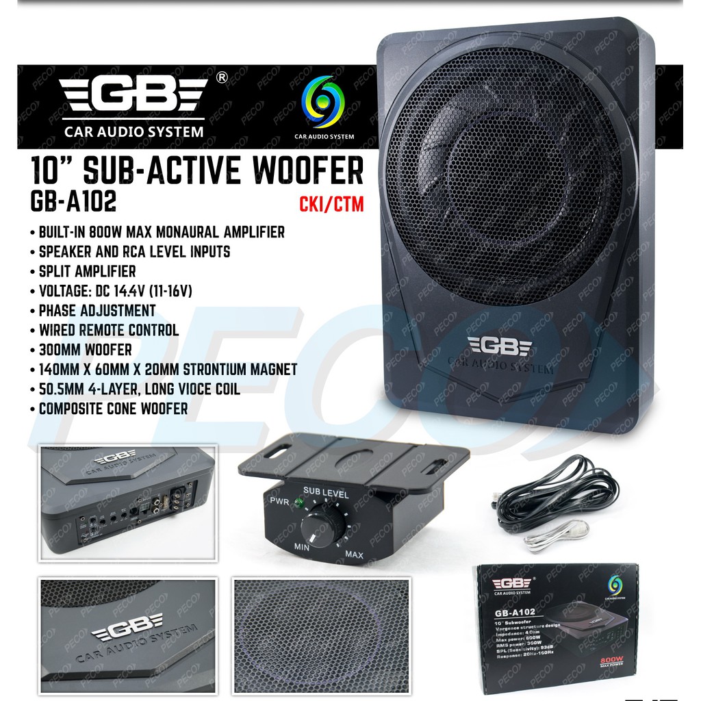car music system with amplifier and woofer