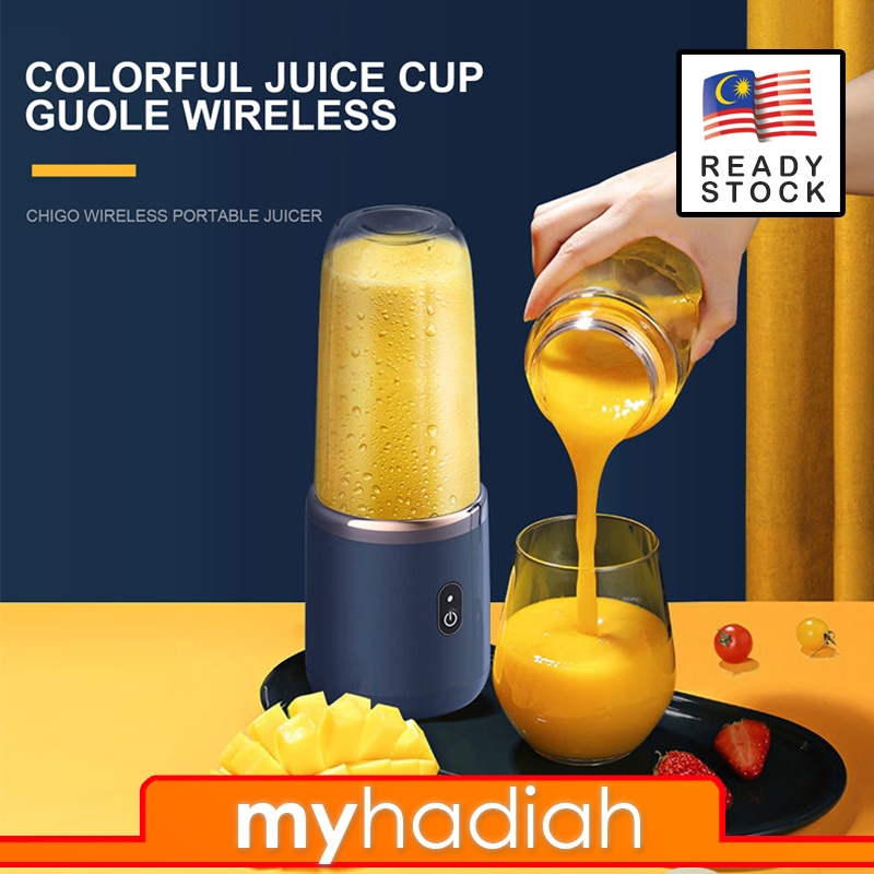 Powerful 6 Blades Rechargeable Cordless Blender Juicer Cup Bottle Mixer