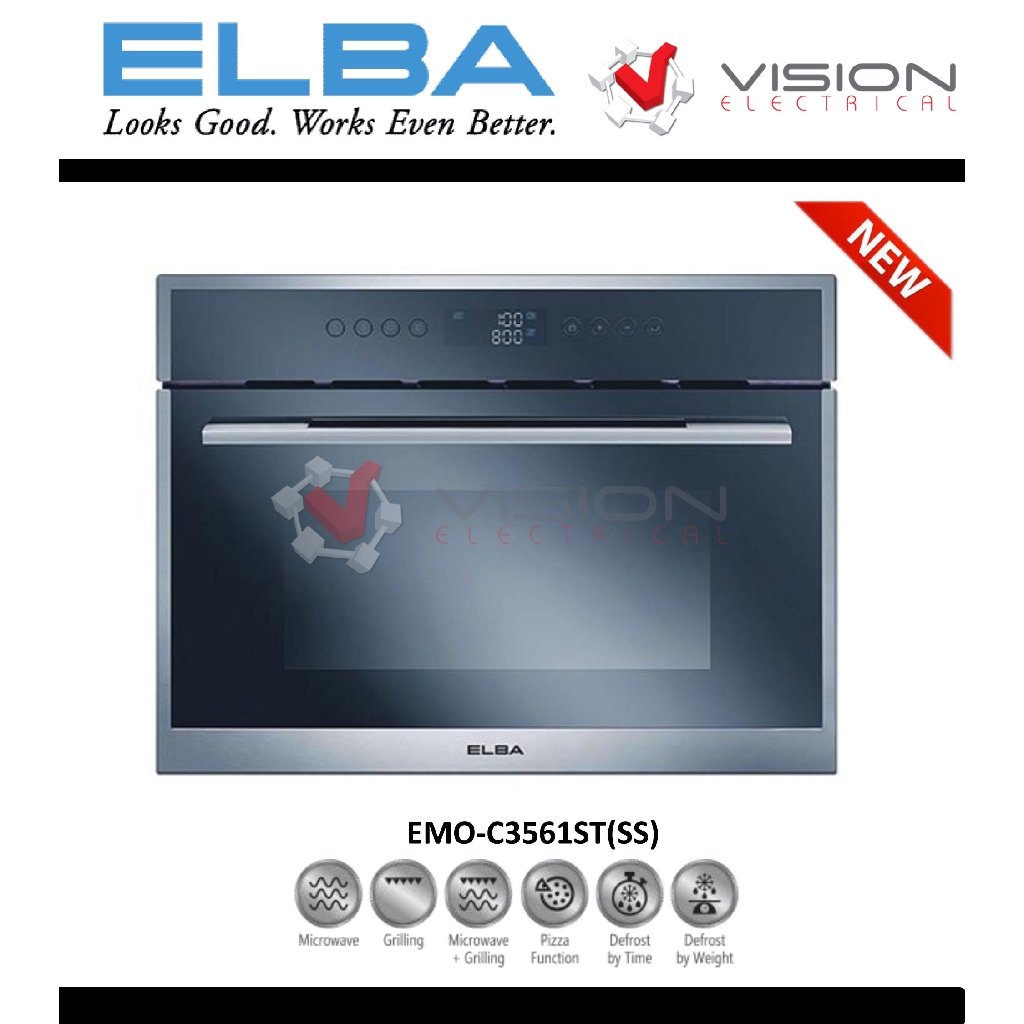 New Elba 35L Built In Microwave 45cm Compact Oven EMOC3561ST(SS