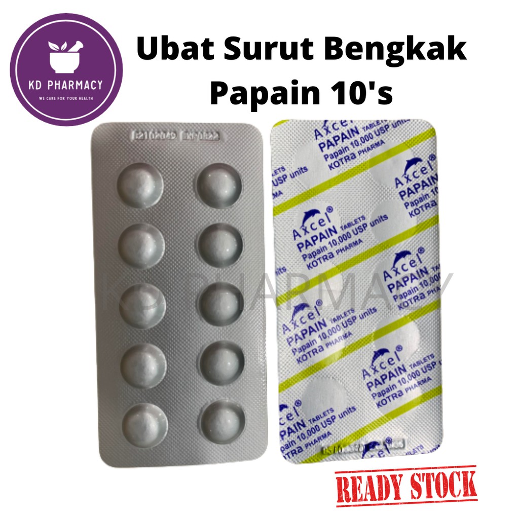 Axcel Papain Tablet 10's/strip | For inflammation/ swelling, Ubat surut ...