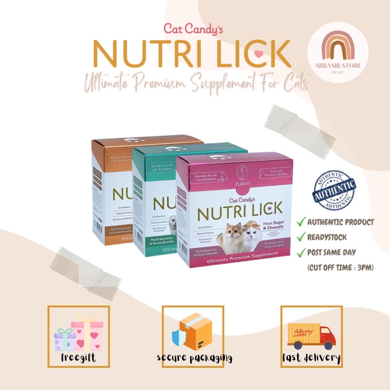 (Readystock) Premium Furvit Cat Candy's Nutri Lick Cat Nutritional Supplement 40 sachet per box