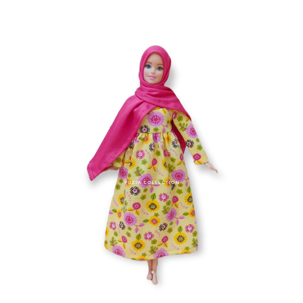 Yuzia77 - Aliza muslim Dress Handmade Doll For Barbie curvy Barbie Standard Instant Brocade muslim Dress model