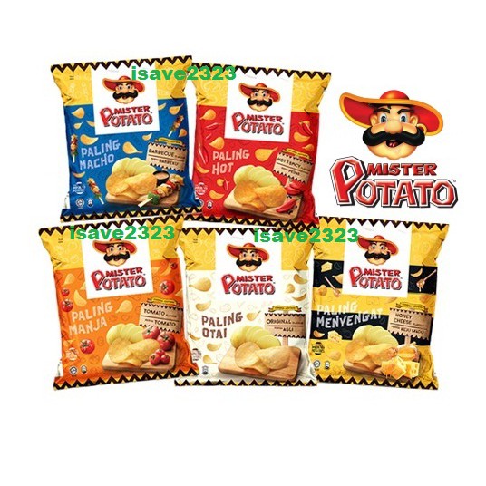 Mister Potato 75g X 12 Packs Original Bbq Tomato Hot And Spicy Honey Cheese Shopee 4686