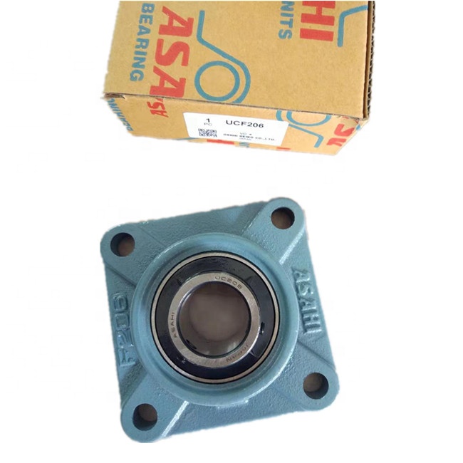 Asahi UCF206, Square Flange Mount Unit with Set Screw, Cylindrical Hole ...