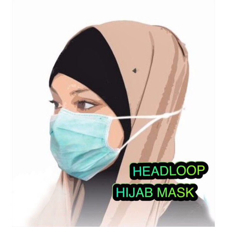 READY STOCK HEADLOOP 3  PLY  HIJAB  FACE MASK  Shopee 