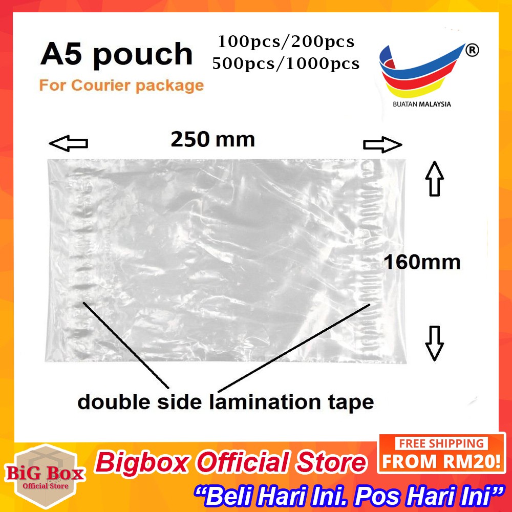 courier bag 100pcs A5 Courier Plastic Bag Flyer Pocket Pouch