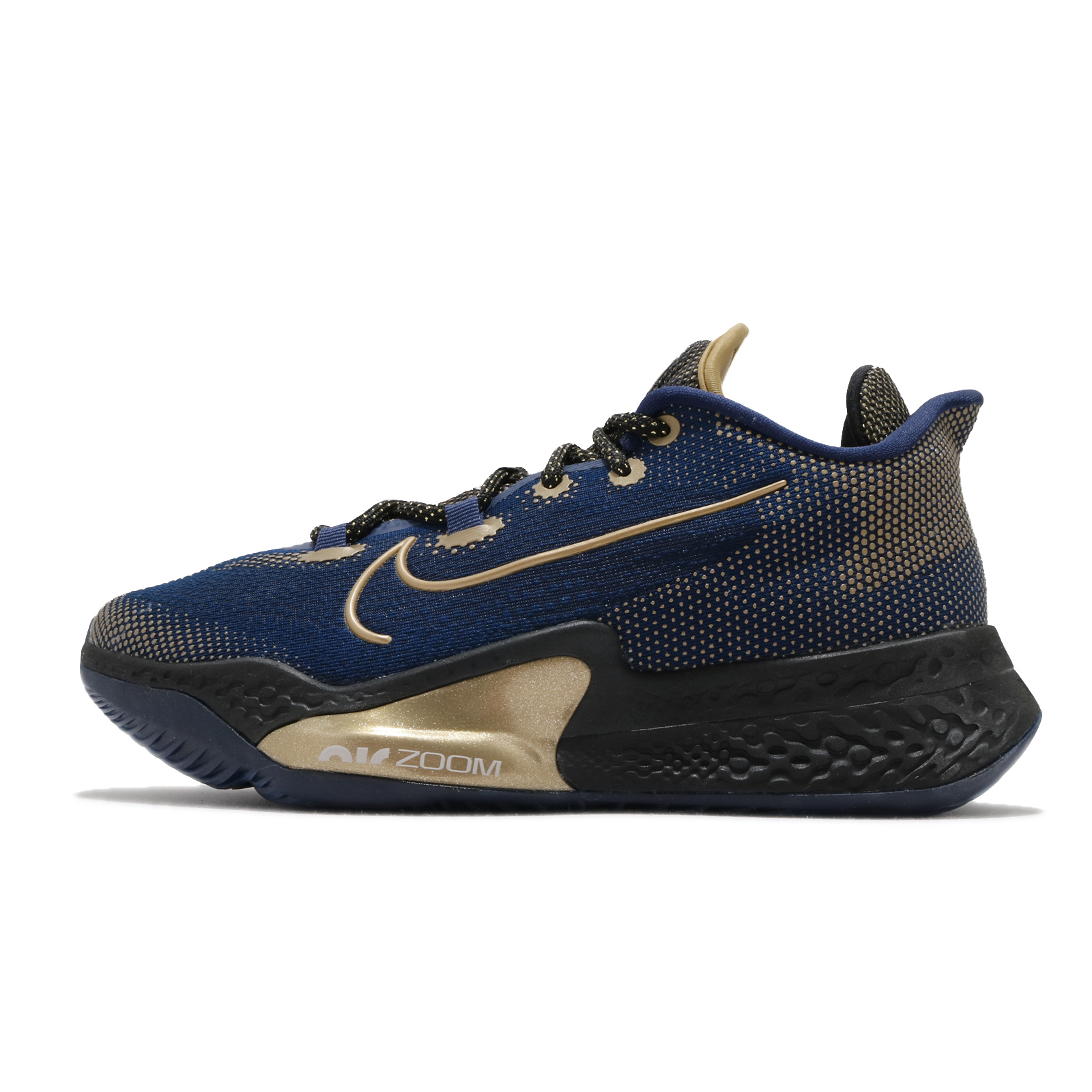 navy and gold basketball shoes