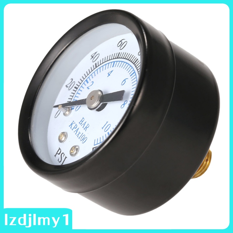 1/8NPT Water Oil Air Pressure Meter Dual Scale Pneumatic & Hydraulic Pressure Gauge Manometer 0-160PSI 
