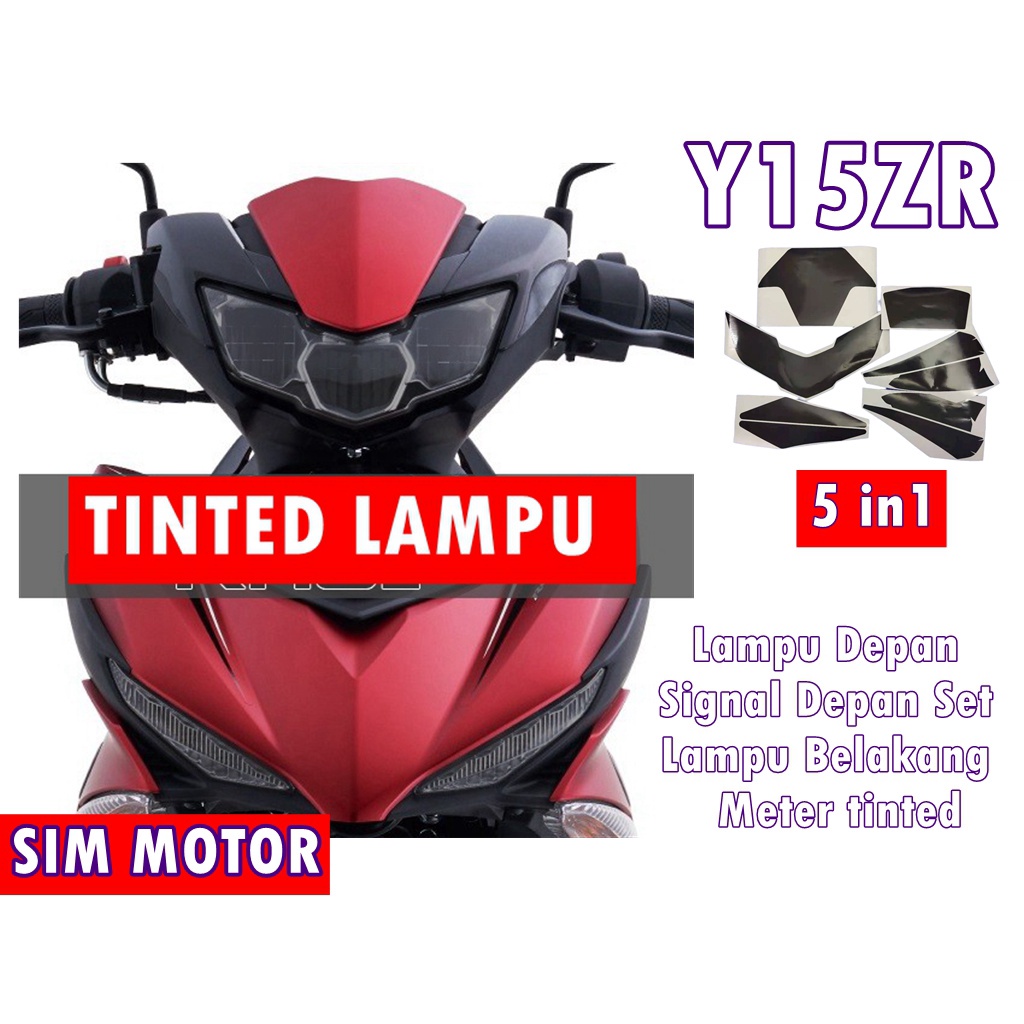 Y15ZR V1V2 STICKER TINTED HEAD LAMP + SIGNAL LAMP 5 IN 1 Y15 YAMAHA
