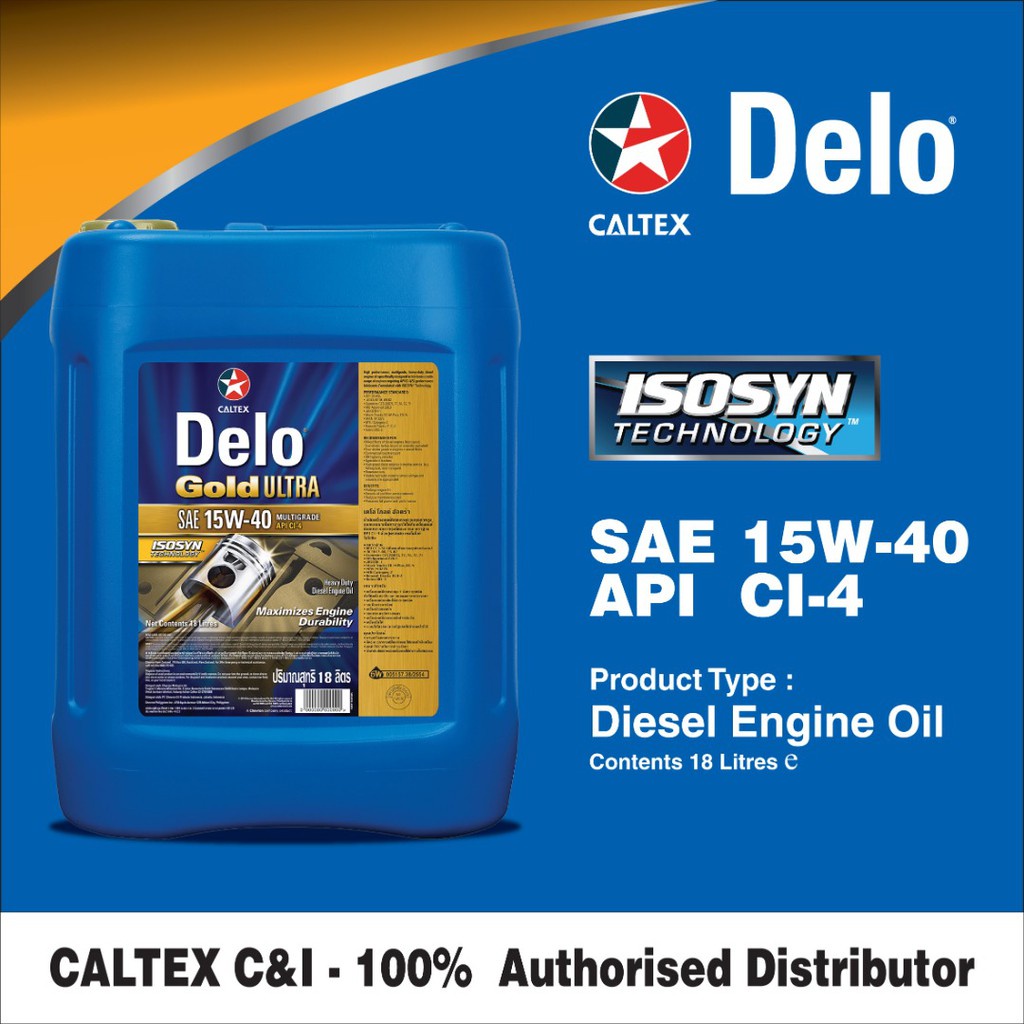 Caltex Engine oil Delo Gold Ultra API CI-4 SAE 15W40 18L | Shopee Malaysia