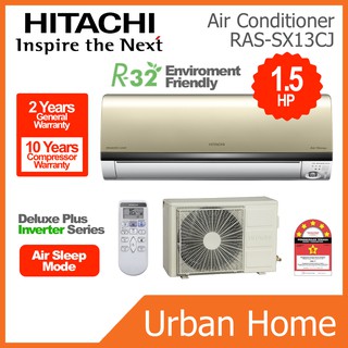 Hitachi 1 0hp 1 5hp R32 Deluxe Plus Inverter Series Air Conditioner Ras Sx10cj Rassx10cj Ras Sx13cj Rassx13cj Rac Shopee Malaysia