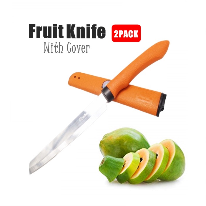 Fruit Knife with Plastic Cover, Blade (1set 2pcs) | Pisau Buah Salut Penutup potong buah dan sayur Vegetables Kitchen