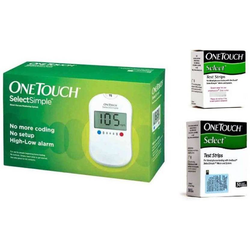 One touch select meter 50 strips 100 lancets shopee malaysia