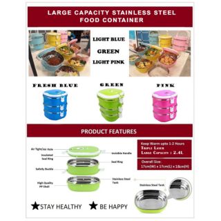 Bekas makanan tahan panas/2layer lunchbox stainless steel ...