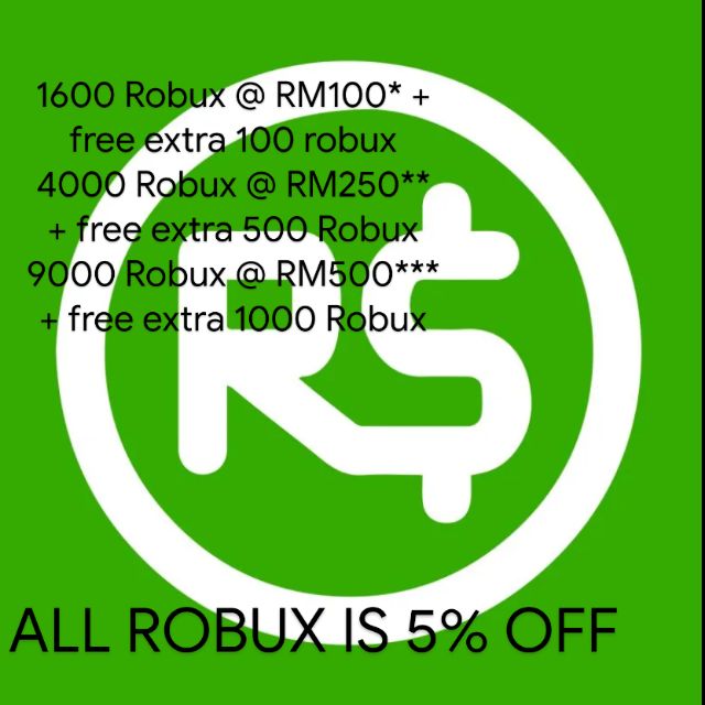 Roblox Robux Promotion Shopee Malaysia - free robux 1000 real