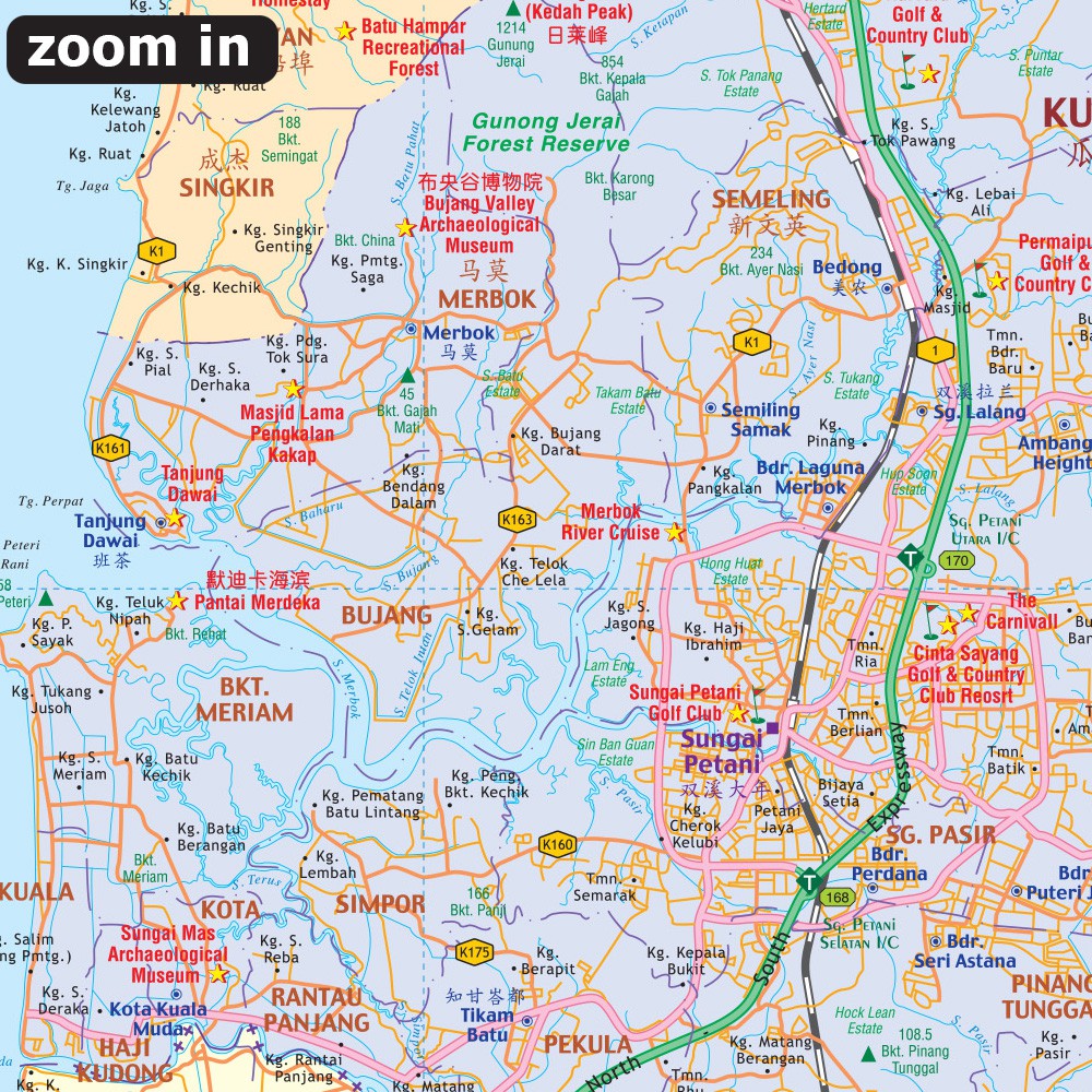 Road Map of Kedah & Perlis / Peta Panduan Jalan Kedah & Perli 吉打州与玻璃市州街道详图