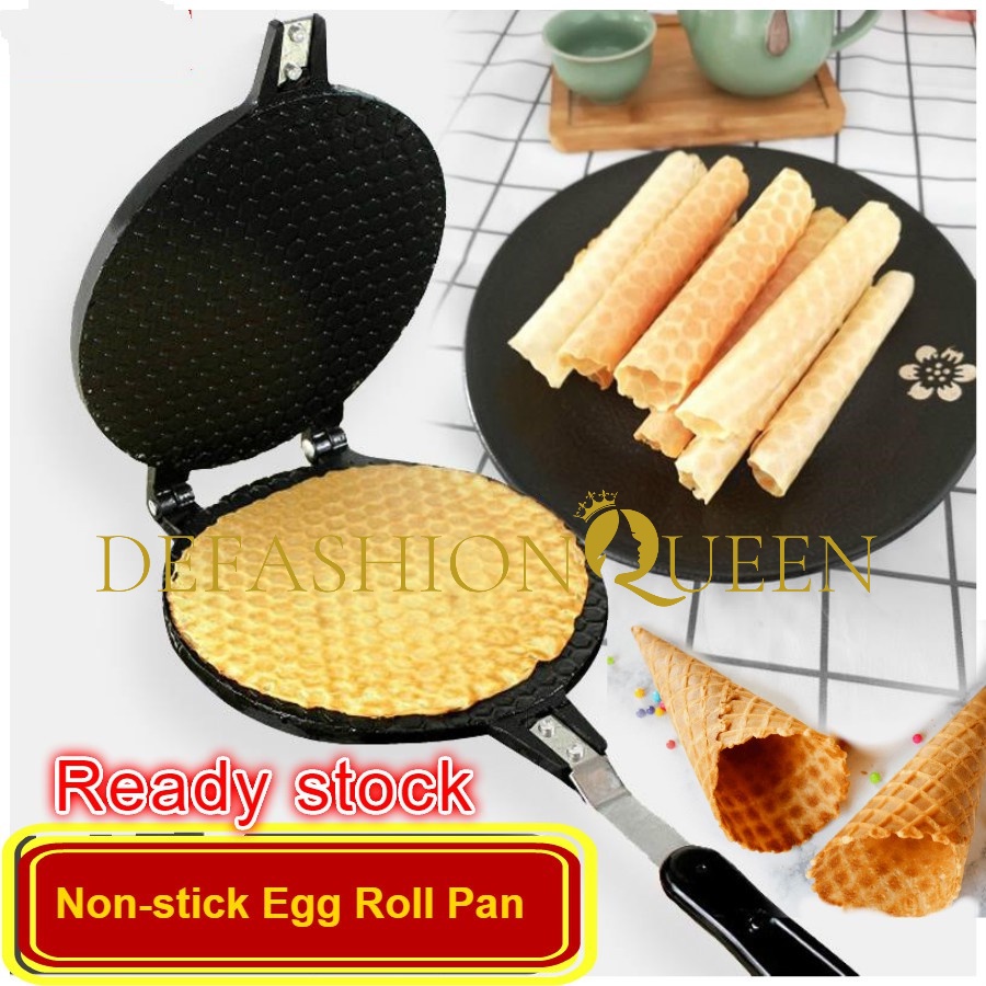 READY STOCK DIY Biskut Raya Phoenix Crisp Egg Roll Ice Cream Waffle Maker Non-Stick Egg Roll Pan
