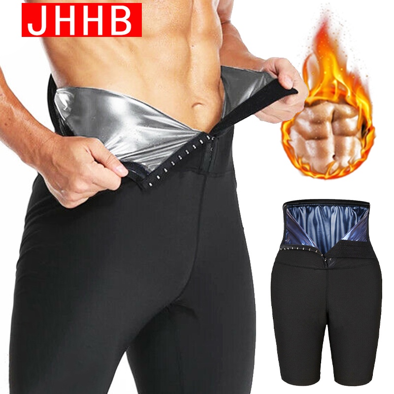 Men Workout Sauna Sweat Pants Hot Thermo High Waist Compression Shorts Waist Trainer Body Shaper Sports Weight Loss Shapewear