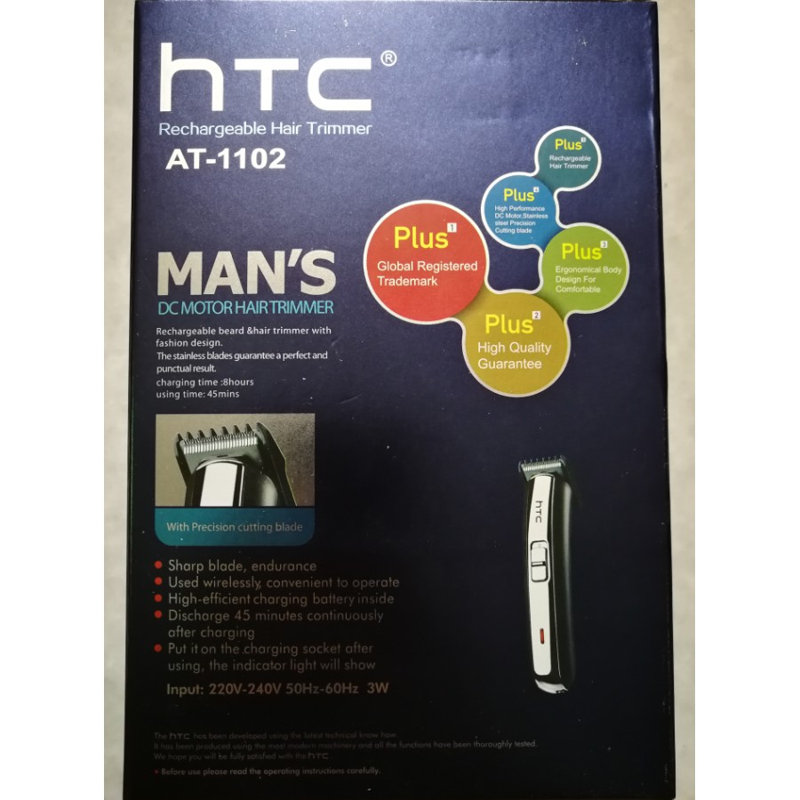 HTC AT-1102 Rechargeable Hair Trimmer&Beard With Fashion Design | Shopee  Malaysia