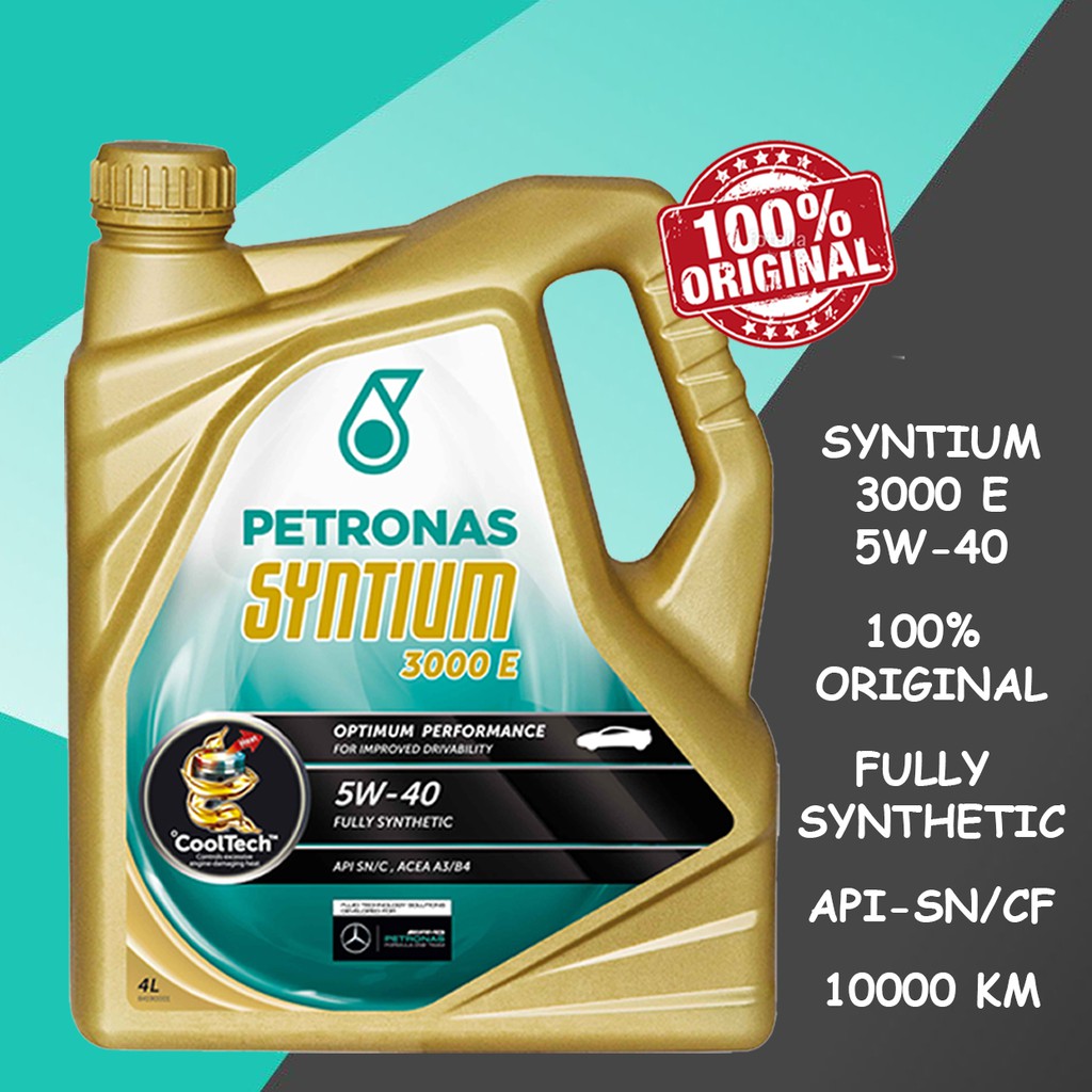  Syntium 3000 E 5W40 SN/CF A3/B4 Fully Synthetic Engine Oil (4L .
