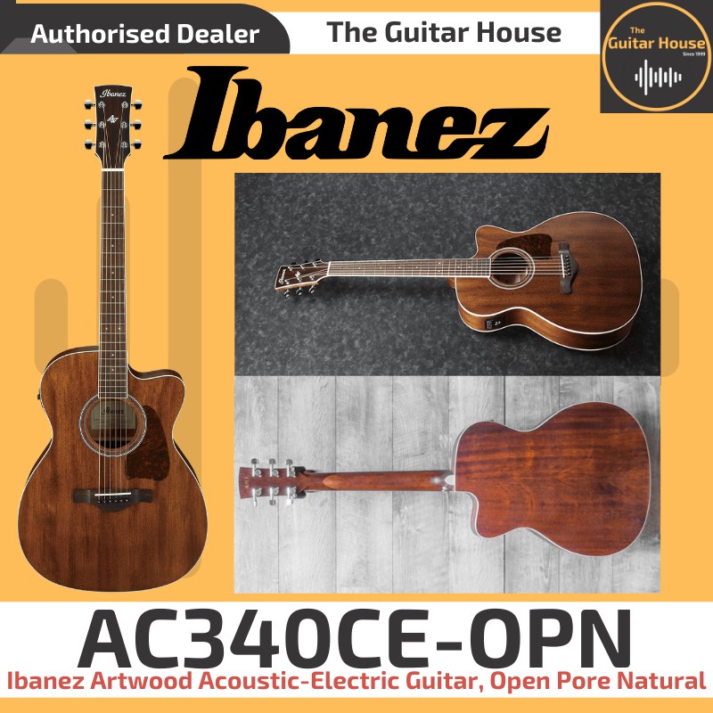 Ibanez Ac340ce Opn Artwood Acoustic Electric Guitar Open Pore Natural Shopee Malaysia 