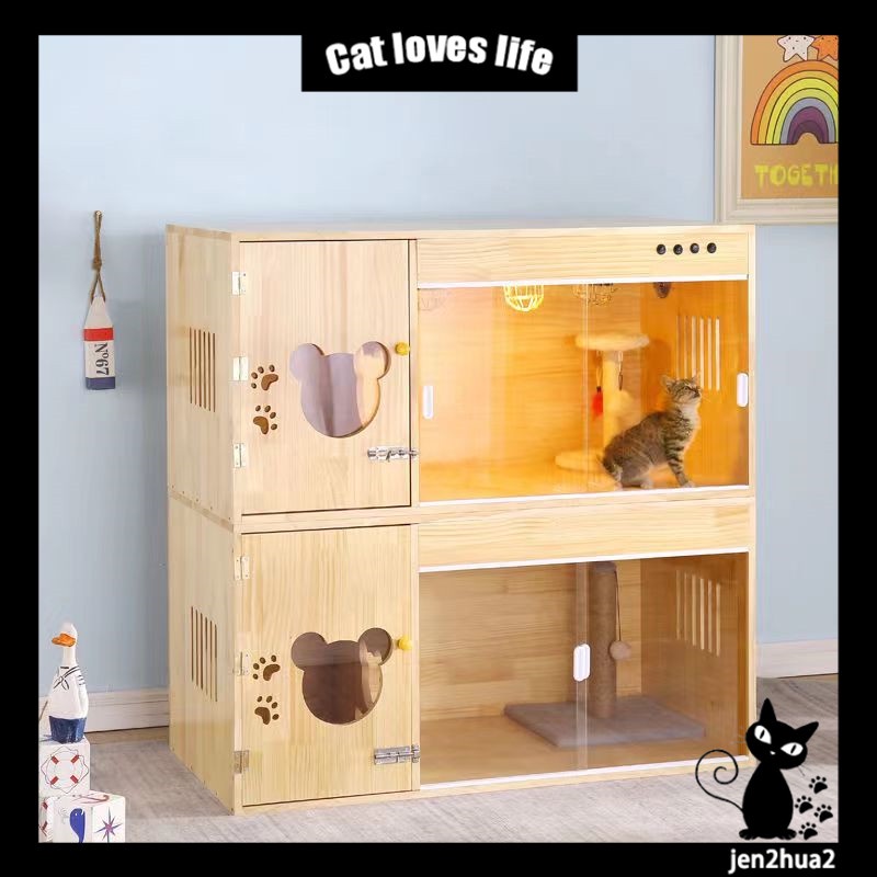 Cat cat large cat cage home cat villa cat delivery room two