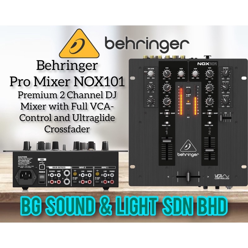 Behringer Pro Mixer NOX101 2channel DJ Mixer (NOX101 / NOX 101