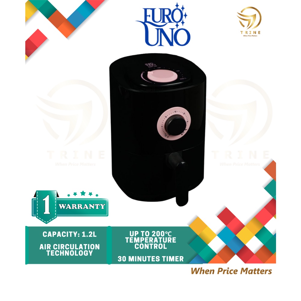 Euro Uno  Mini Air Fryer 1.2L EUAF-120/ Knob Control 气炸锅 / Lebensstil Air Fryer Easy Storage Rapid Heating LKAF-1001X