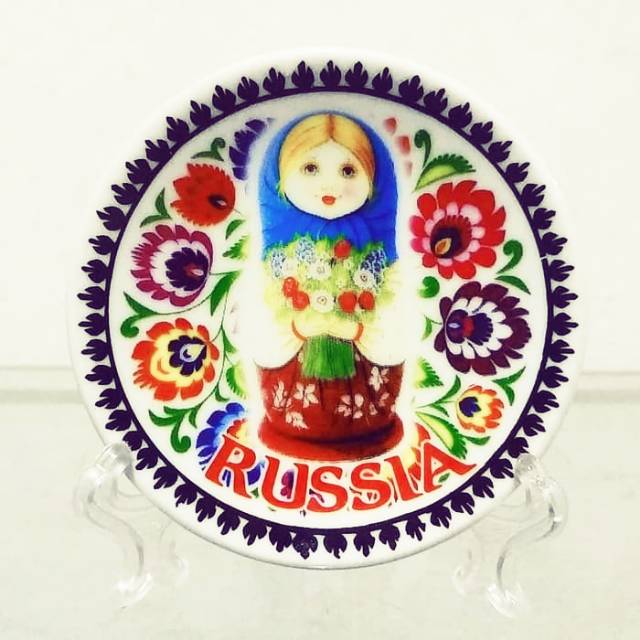 Fridge Magnets By russia souvenir Mockba Refrigerator Patches Russian Ceramic Plate