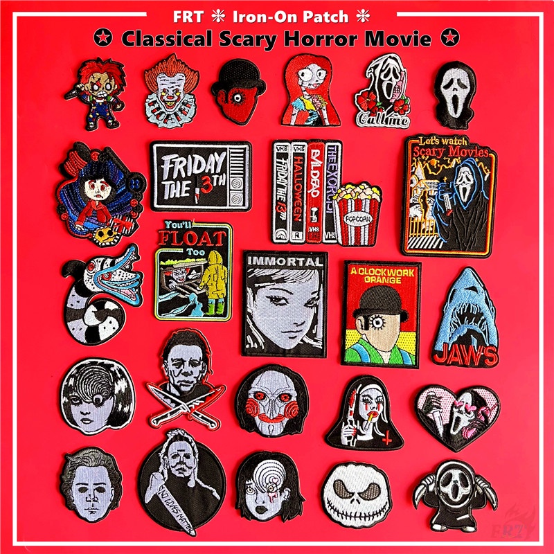 ☸ Classic Horror Movies - Tomie / Joker / Scream / Jack Skellington Iron-on Patch ☸ 1Pc Fans Big Collection DIY Sew on Iron on Badges Patches