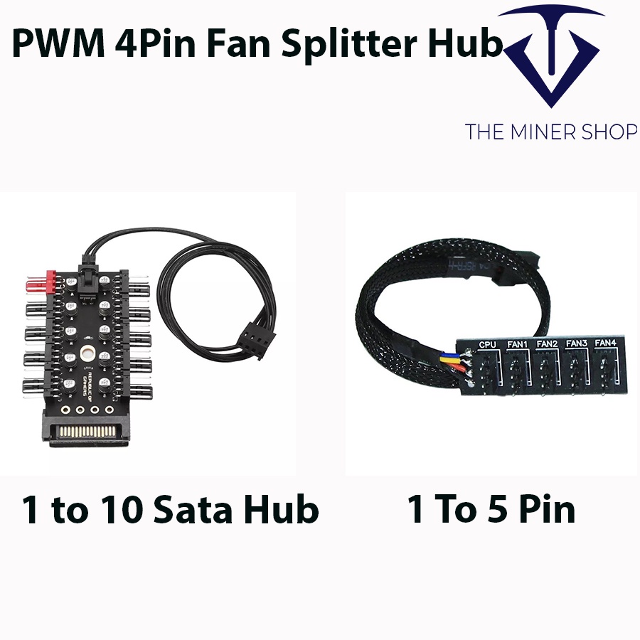 PWM 4pin / 3pin Fan Splitter Hub Splitter for 12V Desktop Computer