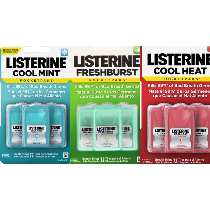 Listerine Pocketpaks Cool Mint / Fresh Burst / Cool Heat Breath
