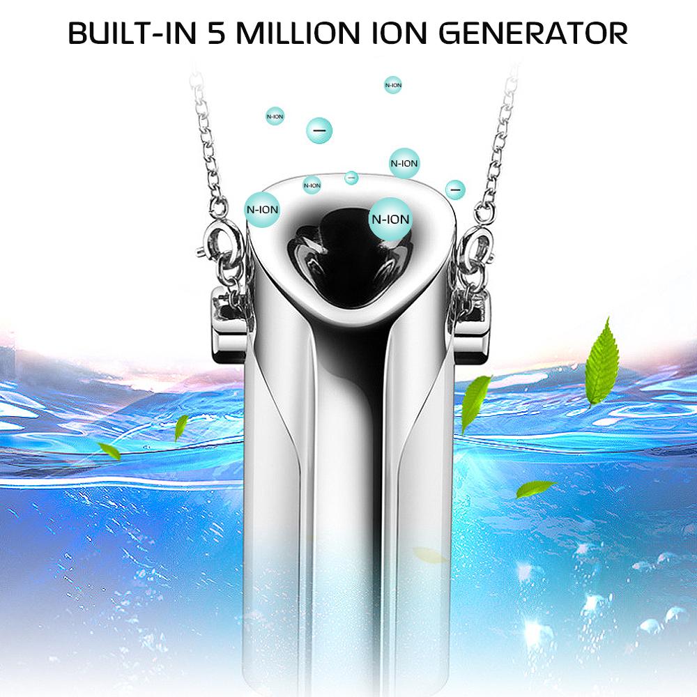 Portable USB Air Purifier wearable necklace negative ionizer Anion