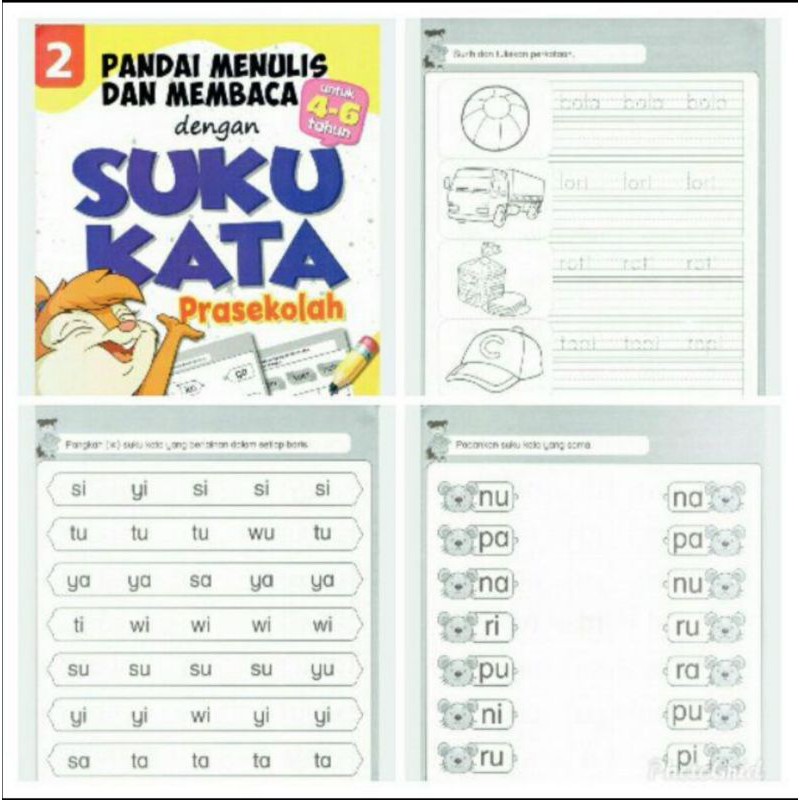 Buku Prasekolah Latihan Suku Kata Buku Aktiviti Suku Kata Membaca Suku Kata Bahasa Malaysia For Preschool Mind To Mind Shopee Malaysia