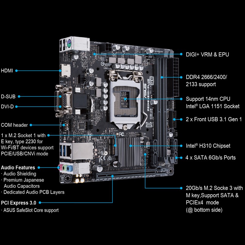 5cgo Asus Prime H310i Plus R2 0 Csm Intel Lga 1151 Mini Itx Motherboard Taiwan华硕 Prime H310i Plus主机板 Shopee Malaysia