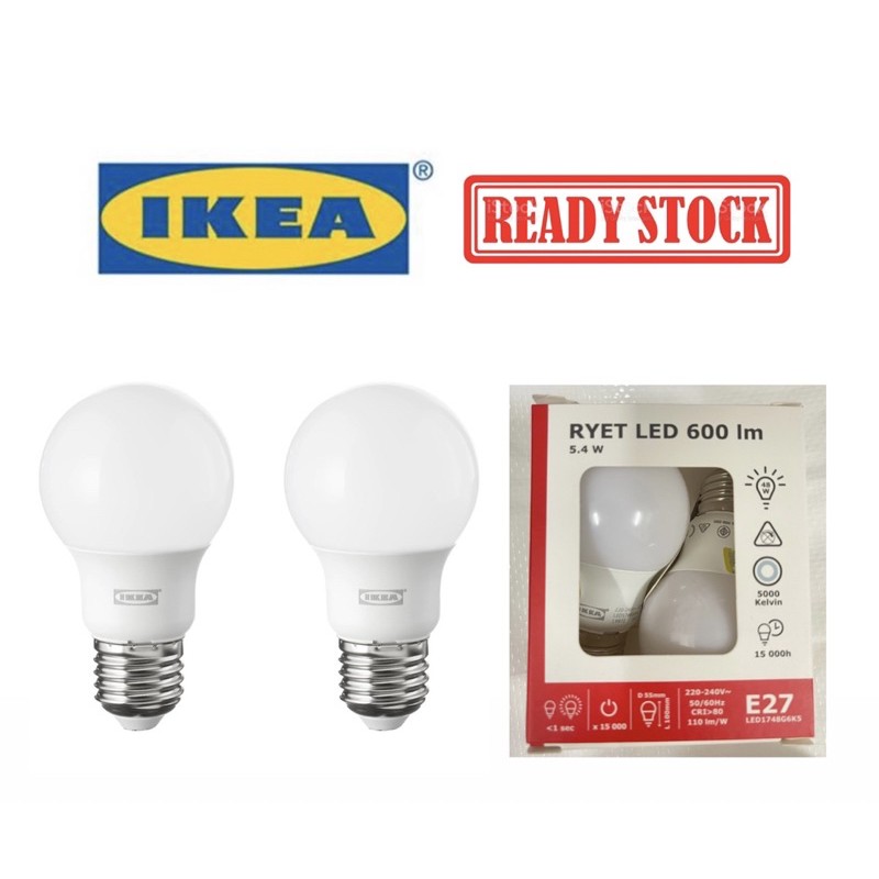 Ikea Ryet Led Bulb E27 600 Lumen 5000, Led Bulb E14 Chandelier Opal White 3 Pcs