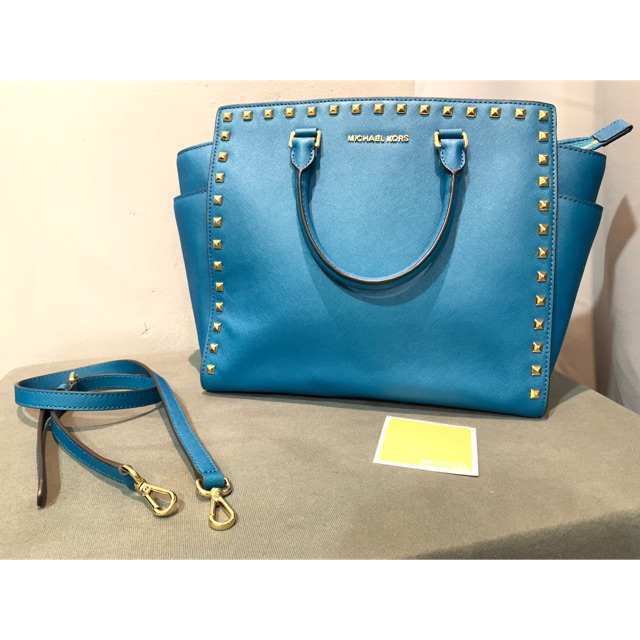 michael kors blue tote