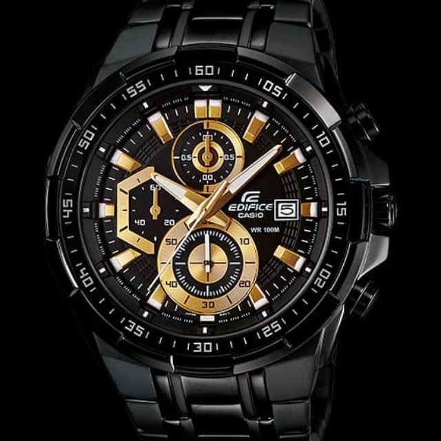 edifice casio black and gold